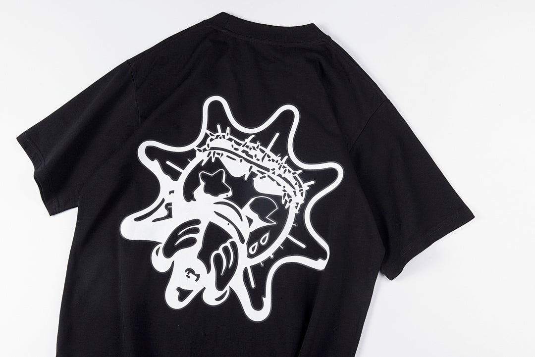 Glo Gang Boyz Worldwide Cartoon Heart Graphic T-Shirt - Black / Light Gray - product image 9
