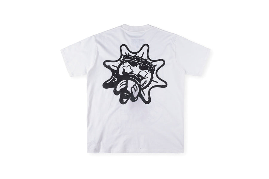 Glo Gang Boyz Worldwide Cartoon Heart Graphic T-Shirt - Black / Light Gray