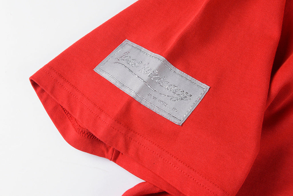 Lost Intricacy Rhinestone Logo Washed Cotton T-Shirt - Red - product image 5