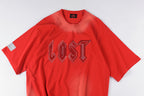 Lost Intricacy Rhinestone Logo Washed Cotton T-Shirt - Red - product image 8