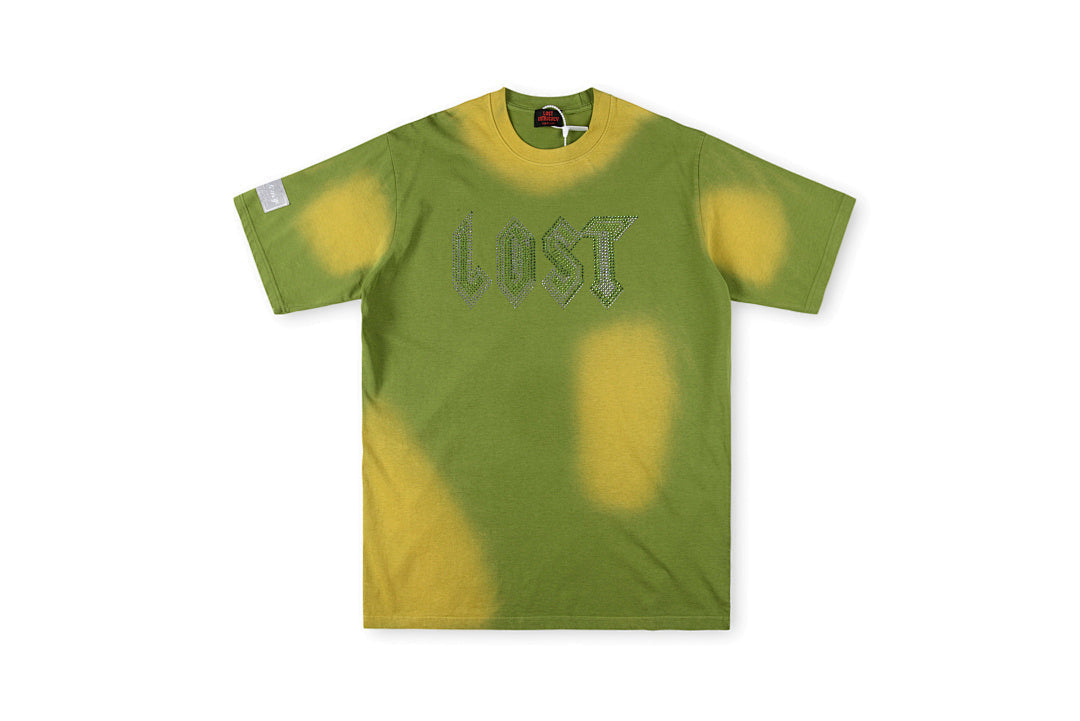 Lost Intricacy Rhinestone Snake Graphic Washed T-Shirt - Yellow - product image 1