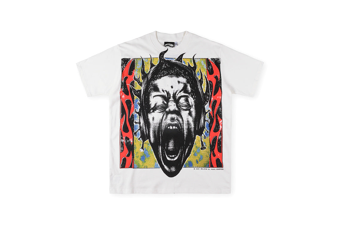 Hellstar Studios Is This What Hell Sounds Like Graphic T-Shirt - Light Gray - product image 1