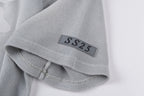 Project Capri Embossed Logo Textured Cotton T-Shirt - Light Gray - product image 5