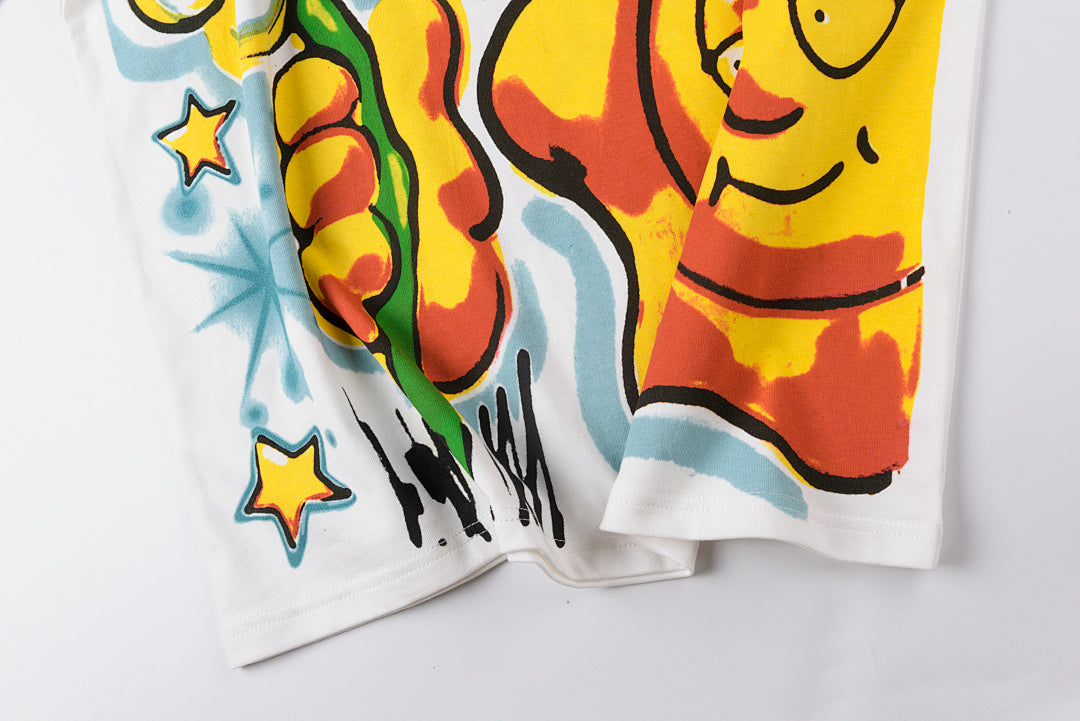 Glo Gang Sunny Smiling Face Graphic Cotton T-Shirt - Light Gray - product image 7