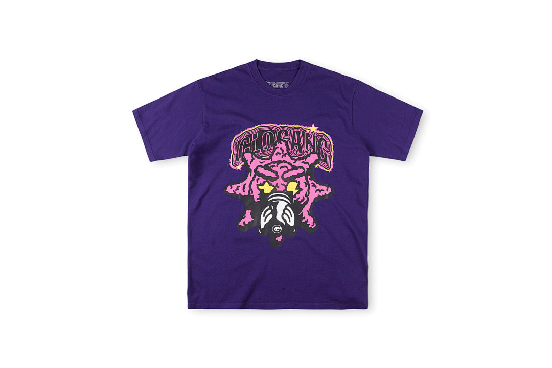 Glo Gang Cartoon Bomb Graphic Cotton T-Shirt - Black / Purple - product image 1