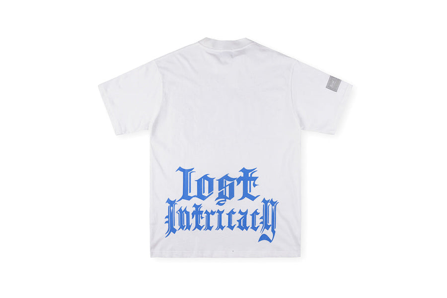 Lost Intricacy Rhinestone Logo Washed Cotton T-Shirt - Black / Light Gray