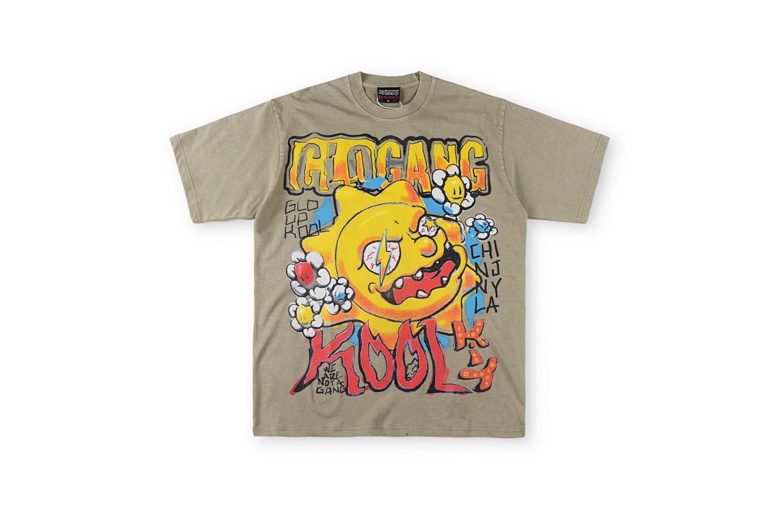 Glo Gang Sunny Smiley Graphic Cotton T-Shirt - Light Gray - product image 4