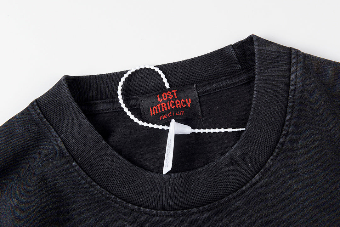 Lost Intricacy Rhinestone Graphic Washed Cotton T-Shirt - Black - product image 4