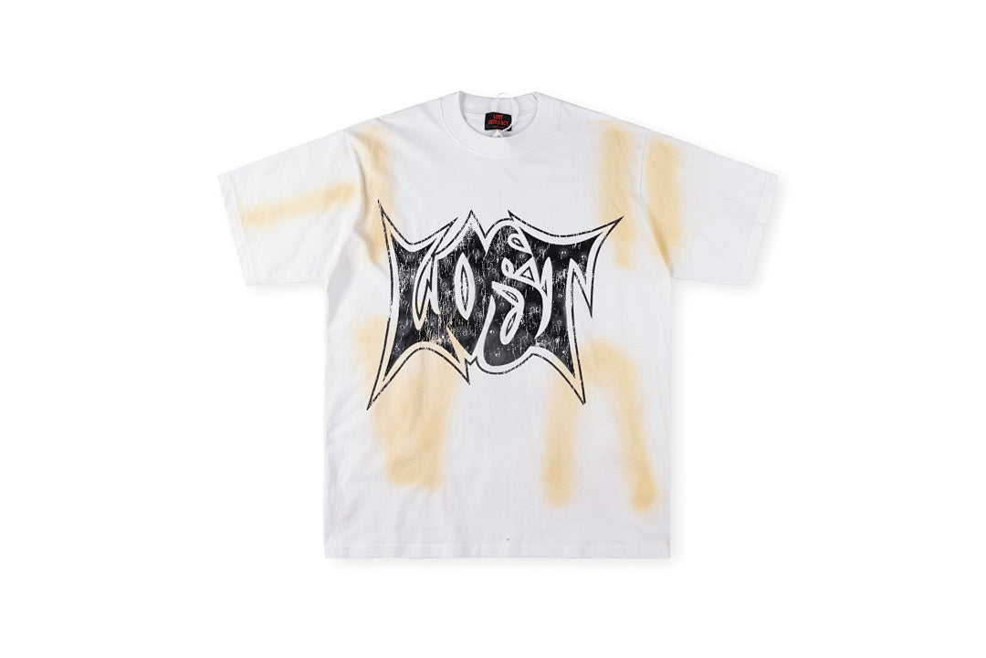 Lost Intricacy Rhinestone Logo Washed Cotton T-Shirt - Charcoal / Light Gray - product image 1