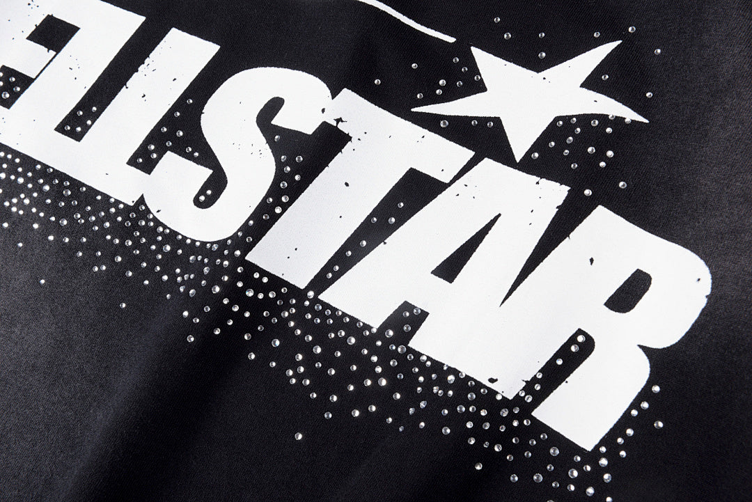 Hellstar Studios Gel Sport Rhinestone Washed T-Shirt - Black / Light Gray - product image 6