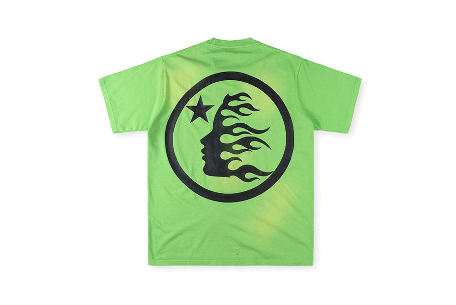 Hellstar Studios Star Sports Logo Washed Cotton T-Shirt - Lime