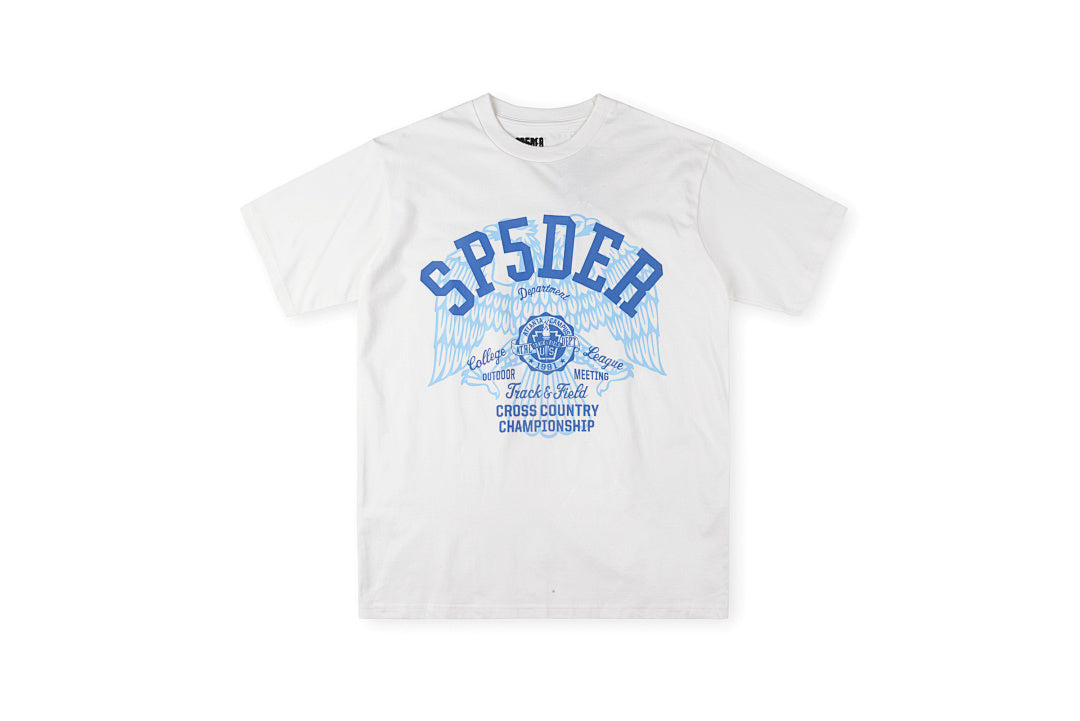 Sp5der Worldwide Varsity Eagle Cotton T-Shirt - Light Gray - product image 1