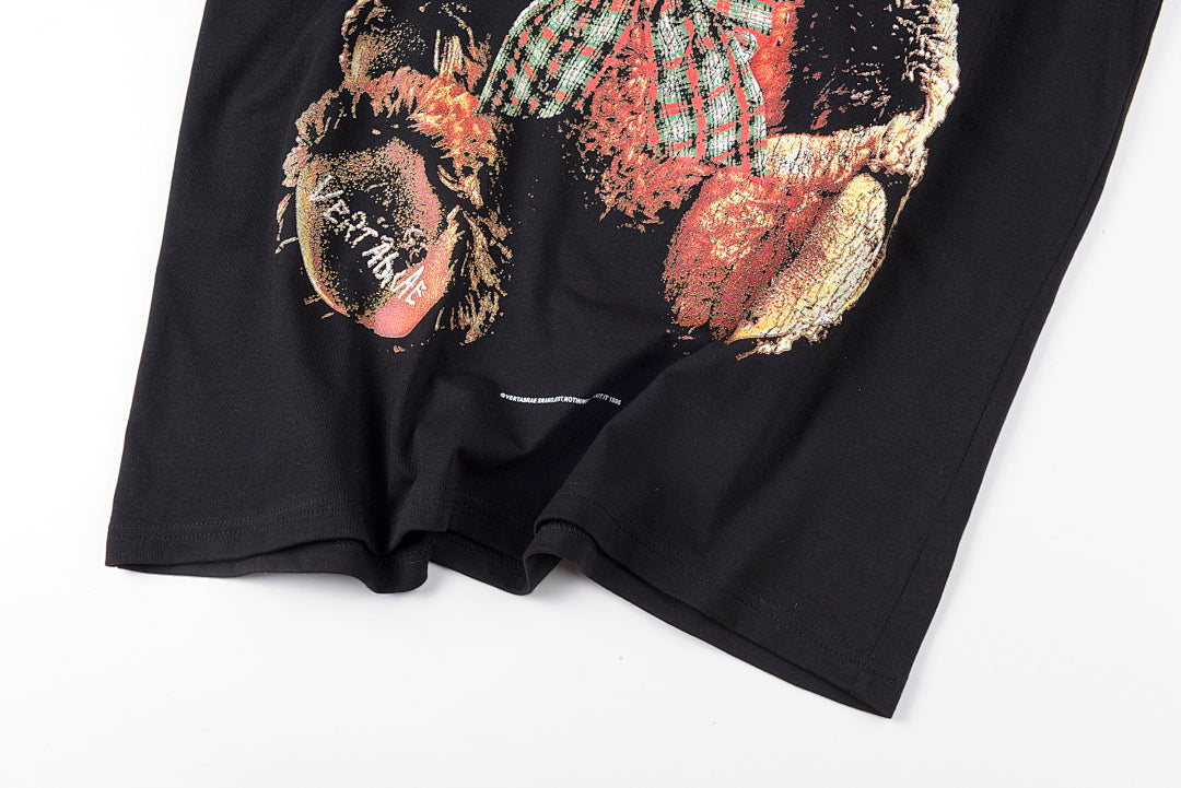 Vertabrae Push Teddy Bear Graphic Cotton T-Shirt - Black - product image 6