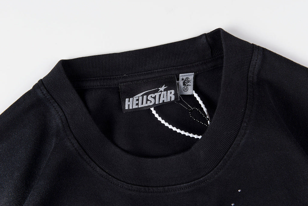 Hellstar Studios Rhinestone Logo Washed Cotton T-Shirt - Black - product image 6