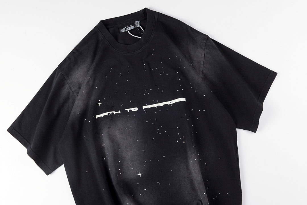 Hellstar Studios Rhinestone Logo Washed Cotton T-Shirt - Black - product image 8
