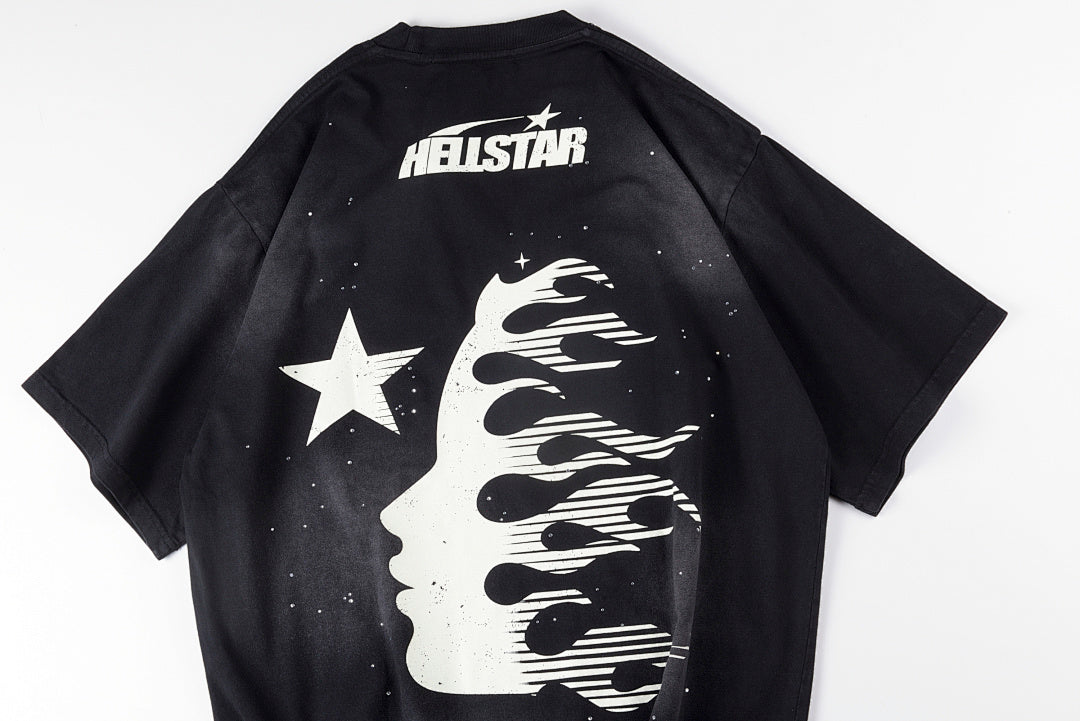 Hellstar Studios Rhinestone Logo Washed Cotton T-Shirt - Black - product image 12
