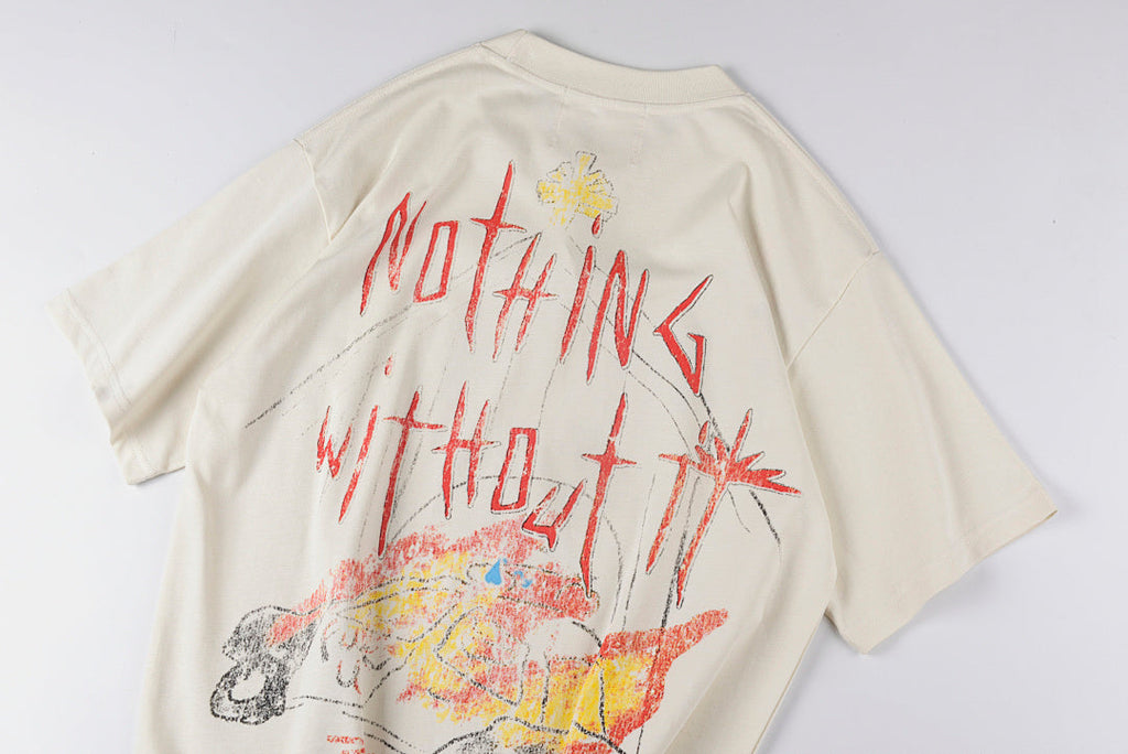 Vertabrae Push Graffiti Graphic Cotton T-Shirt - Light Gray Mint - product image 11