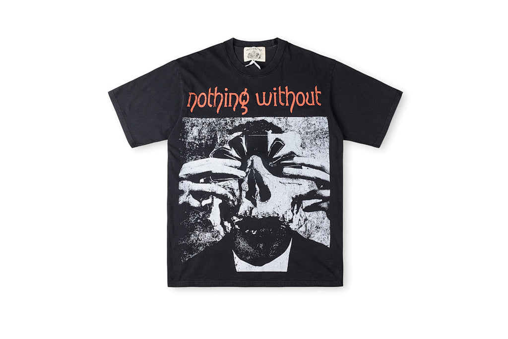 Vertabrae Push Nothing Without Graphic Cotton T-Shirt - Navy Black - product image 1