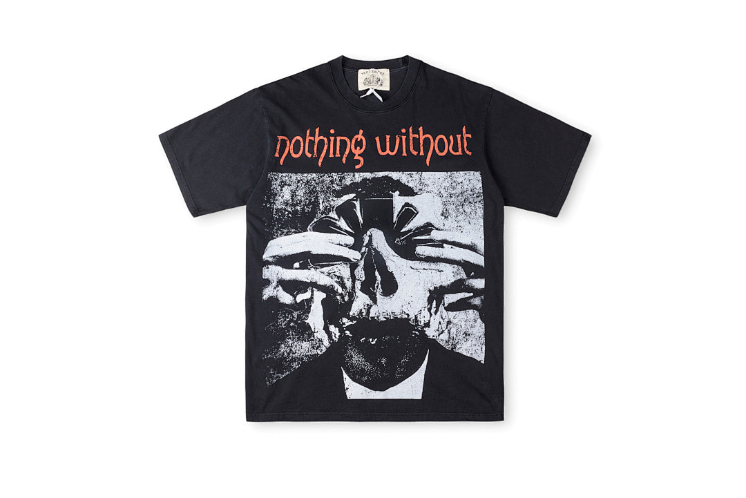 Vertabrae Push Nothing Without Graphic Cotton T-Shirt - Navy Black - product image 1