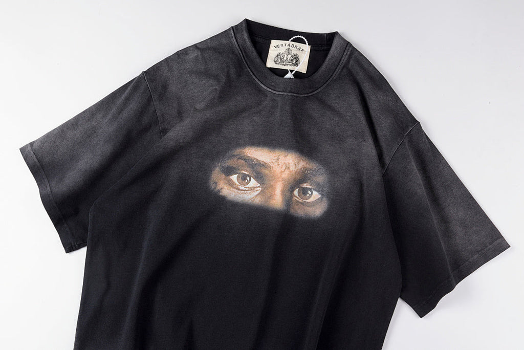 Vertabrae Young Thug Eyes Graphic Washed Cotton T-Shirt - Black - product image 7