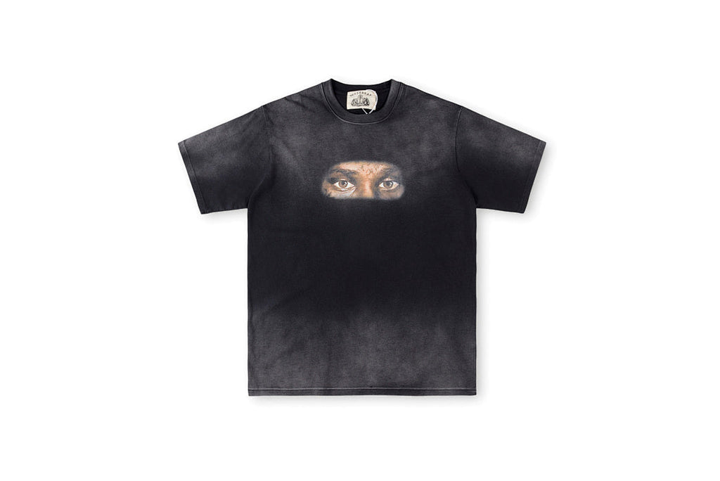 Vertabrae Young Thug Eyes Graphic Washed Cotton T-Shirt - Black - product image 1