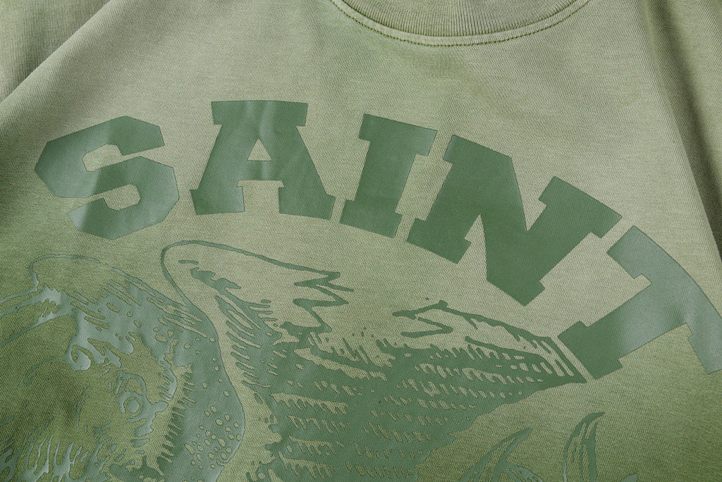 Saint Vanity Eagle Logo Washed Cotton T-Shirt - Yellow Olive - product image 11