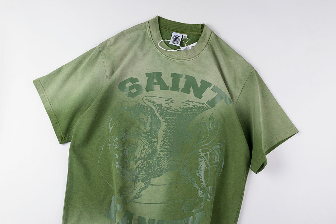Saint Vanity Eagle Logo Washed Cotton T-Shirt - Yellow Olive - product image 14