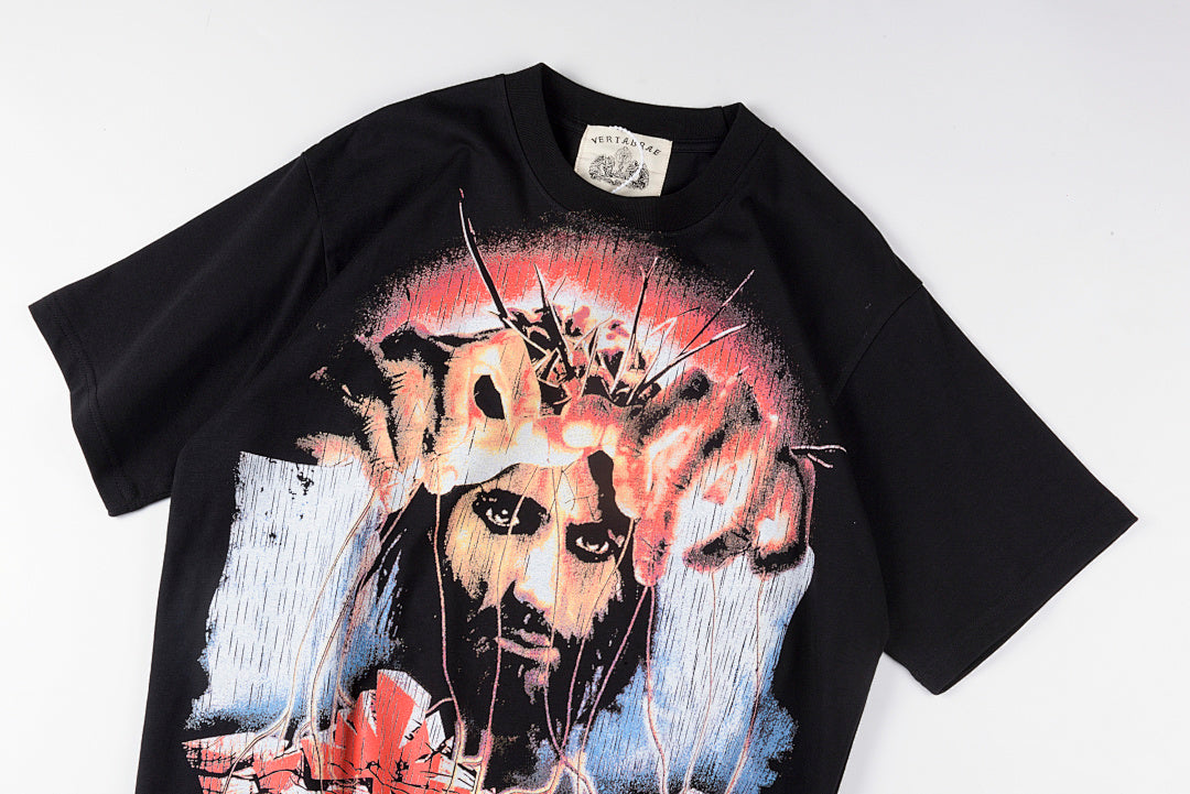 Vertabrae Young Thug Puppet Portrait Cotton T-Shirt - Black - product image 8