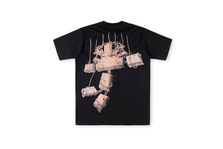 Vertabrae Young Thug Puppet Portrait Cotton T-Shirt - Black