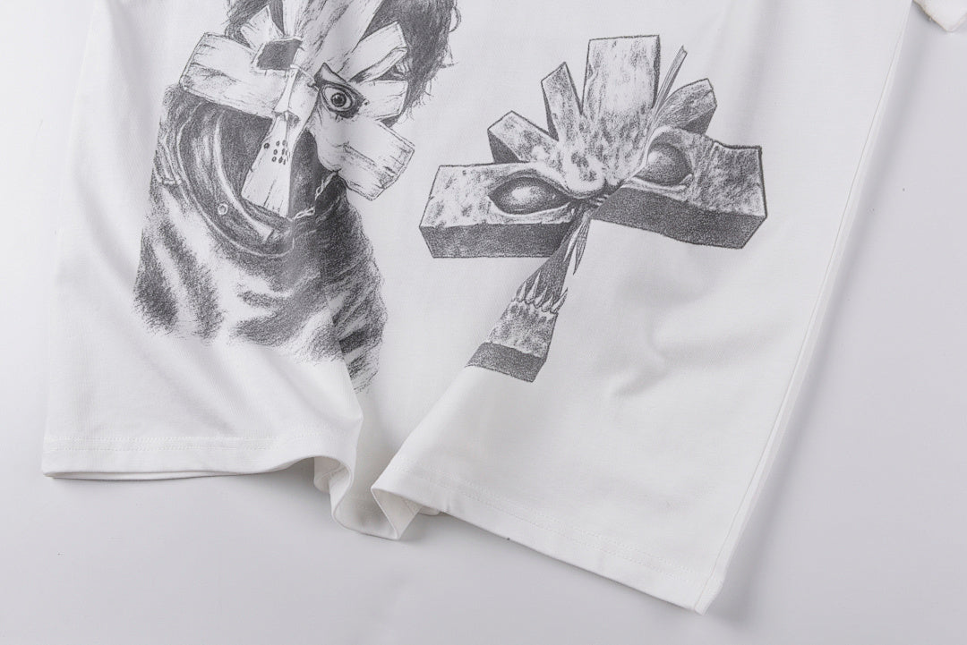 Vertabrae Push Sketch Collage Cotton T-Shirt - Light Gray - product image 13