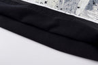 Vertabrae Push Bandaged Angel Contrast Collar Cotton T-Shirt - Black - product image 3