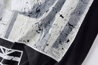 Vertabrae Push Bandaged Angel Contrast Collar Cotton T-Shirt - Black - product image 7