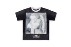 Vertabrae Push Bandaged Angel Contrast Collar Cotton T-Shirt - Black - product image 1