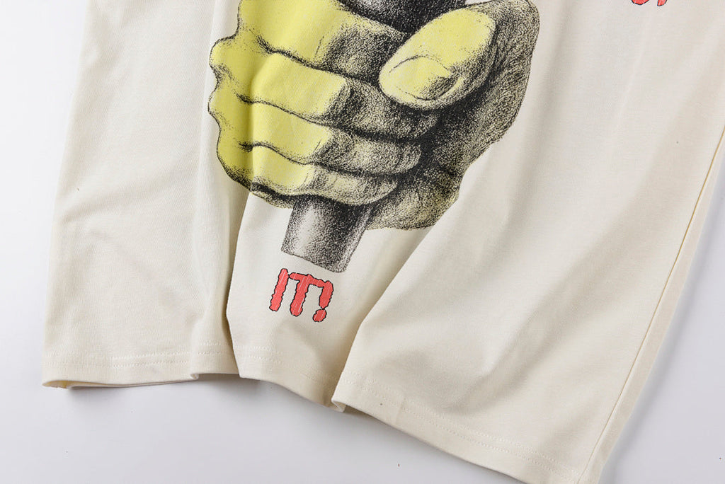 Vertabrae Punk Portrait Contrast Collar Cotton T-Shirt - Light Gray Mint - product image 11