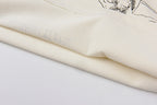 Vertabrae Punk Graffiti Contrast Collar Cotton T-Shirt - Light Gray Mint - product image 3