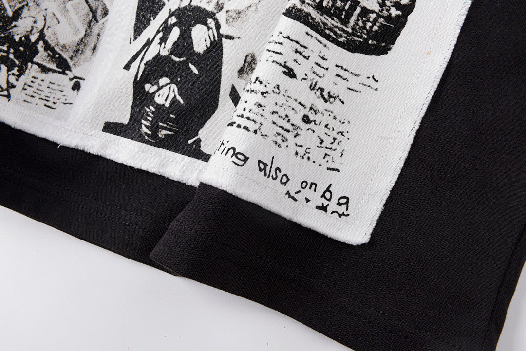 Saint Vanity Graphic Patch Cotton T-Shirt - Black / Red - product image 6