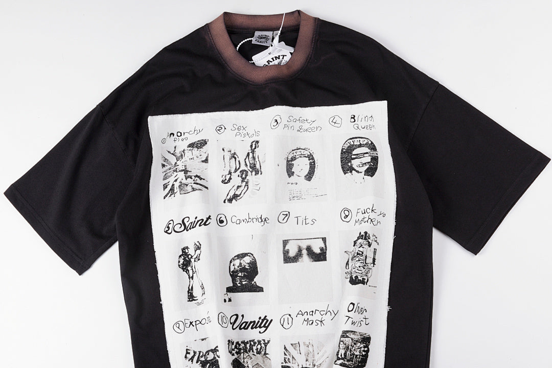 Saint Vanity Graphic Patch Cotton T-Shirt - Black / Red - product image 8