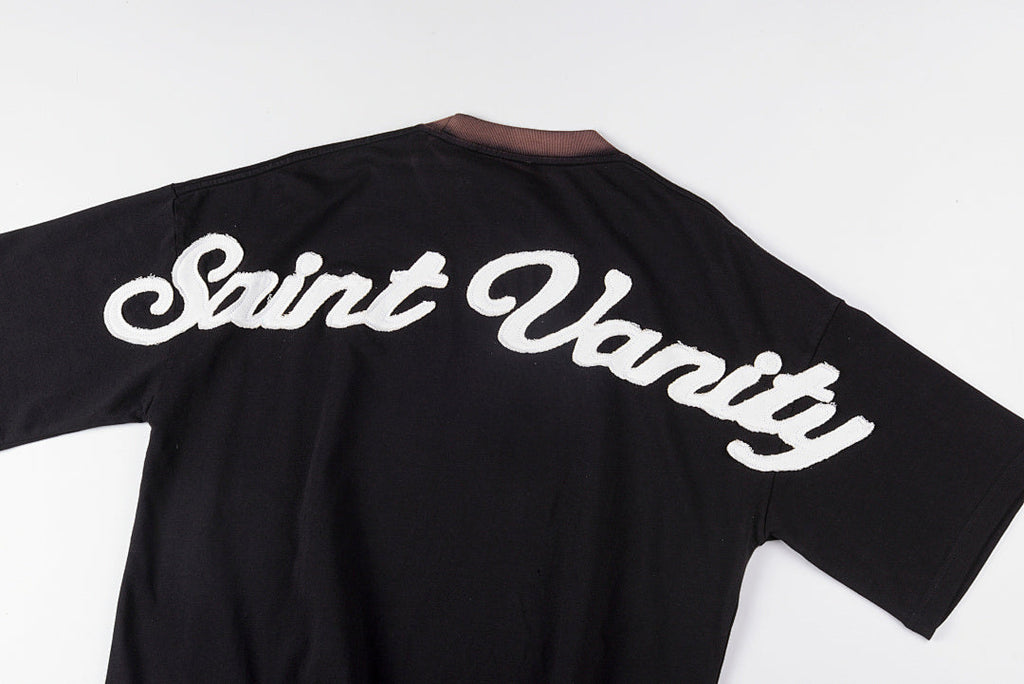 Saint Vanity Graphic Patch Cotton T-Shirt - Black / Red - product image 11