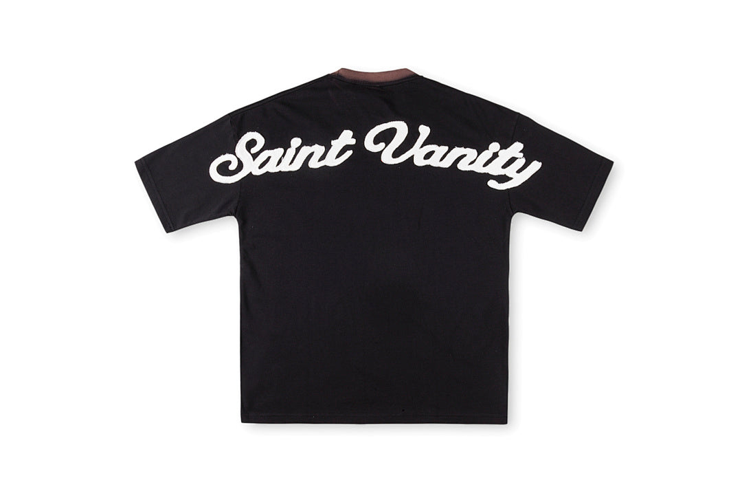 Saint Vanity Graphic Patch Cotton T-Shirt - Black / Red - product image 12
