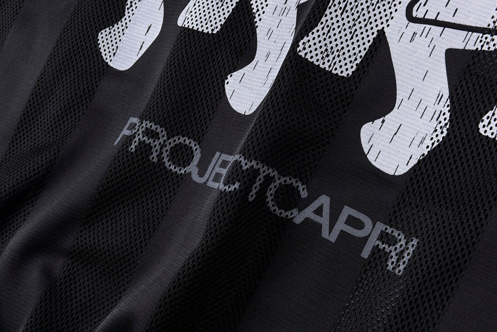 Project Capri Emergency Graphic Mesh Jersey T-Shirt - Black / White Light Blue - product image 6