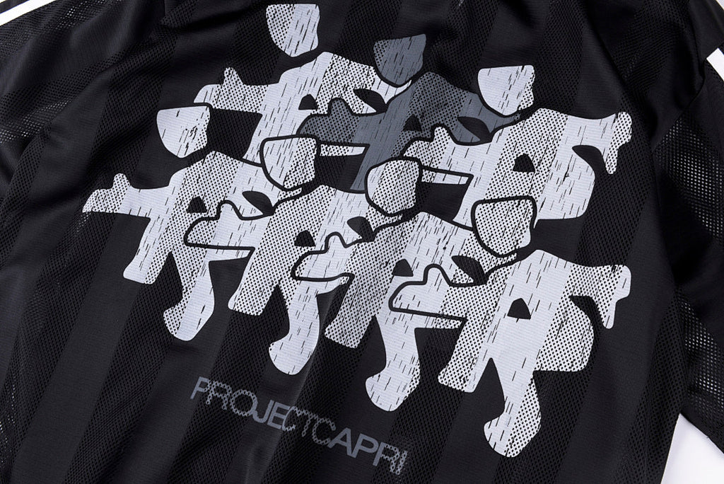 Project Capri Emergency Graphic Mesh Jersey T-Shirt - Black / White Light Blue - product image 7
