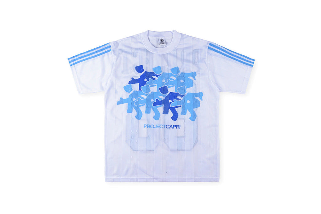 Project Capri Emergency Graphic Mesh Jersey T-Shirt - Black / White Light Blue - product image 1