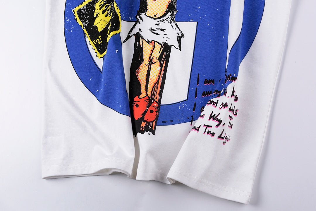 Hellstar Studios Savior Cartoon Cross Graphic Cotton T-Shirt - Light Gray - product image 9