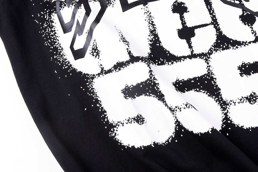 Sp5der 555555 Spray Print Cotton T-Shirt - Black - product image 3