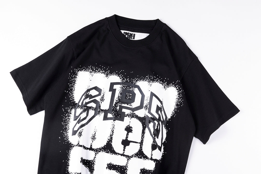 Sp5der 555555 Spray Print Cotton T-Shirt - Black - product image 8