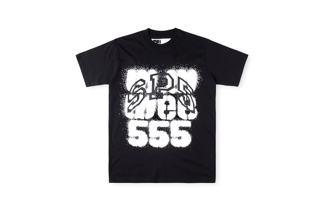 Sp5der 555555 Spray Print Cotton T-Shirt - Black - product image 1