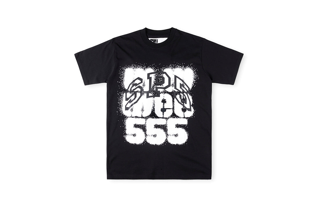 Sp5der 555555 Spray Print Cotton T-Shirt - Black - product image 1