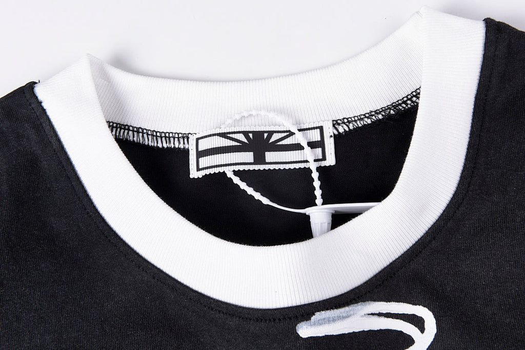 Vertabrae Chosen Graffiti Ringer Cotton T-Shirt - Black - product image 6