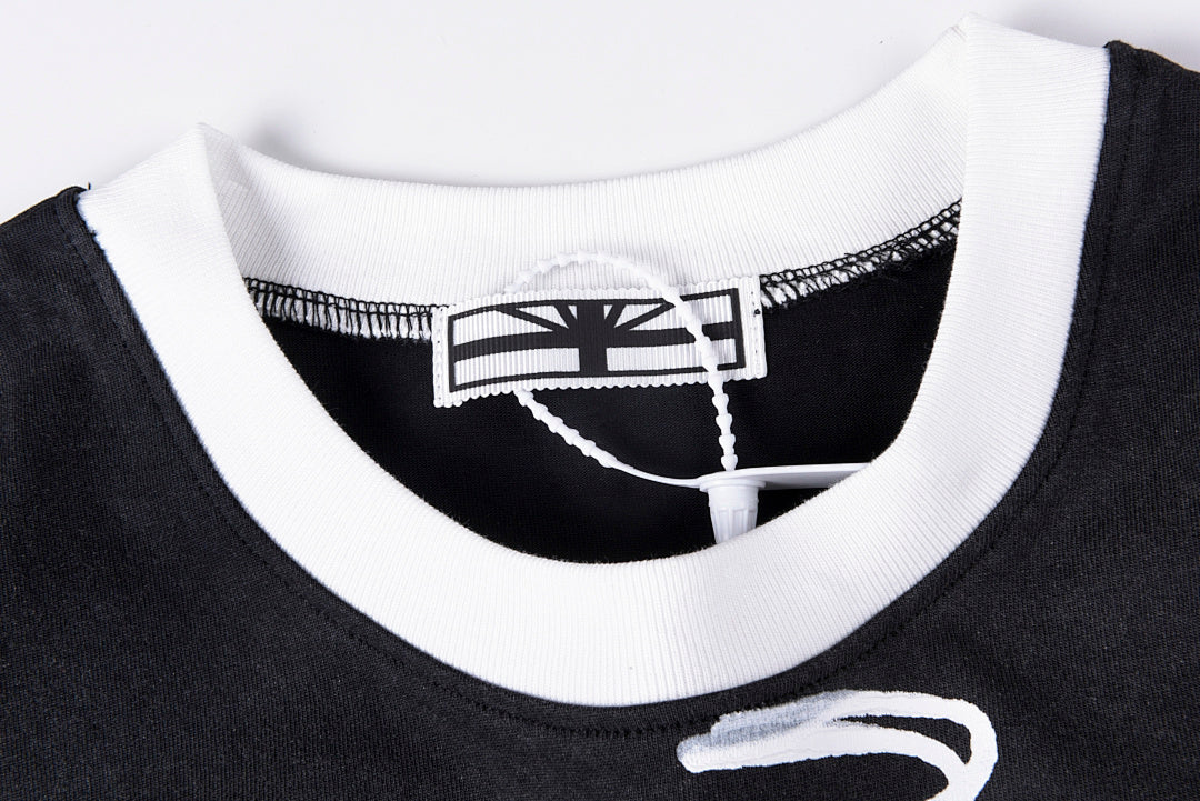 Vertabrae Chosen Graffiti Ringer Cotton T-Shirt - Black - product image 6