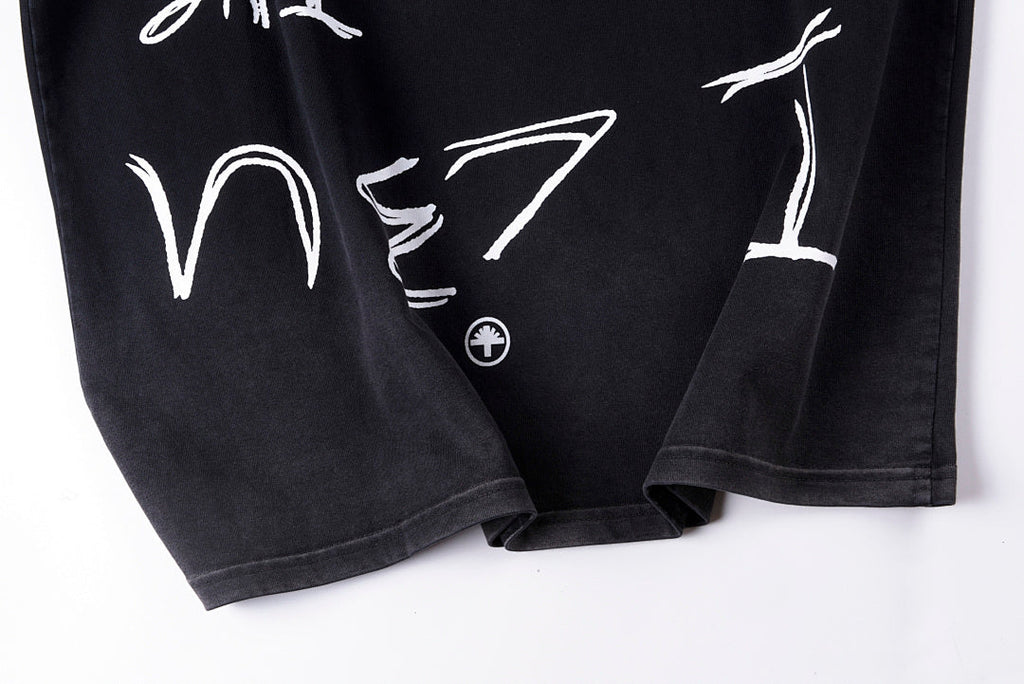 Vertabrae Chosen Graffiti Ringer Cotton T-Shirt - Black - product image 11